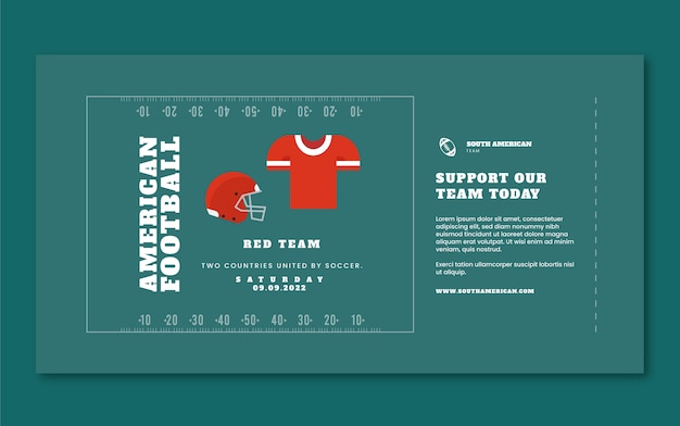 Бесплатное векторное изображение Плоский дизайн шаблона facebook для американского футбола