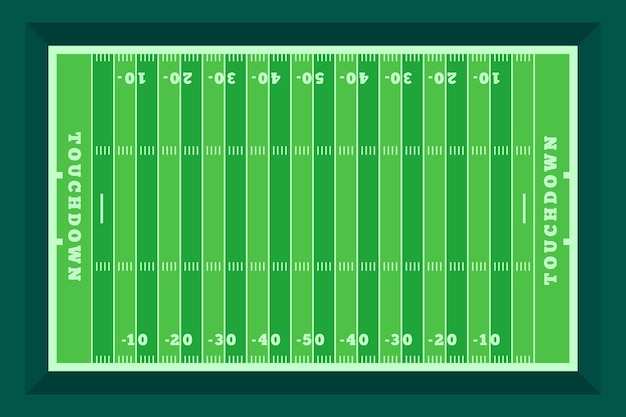 無料ベクター 平面図でフラットなデザインのアメリカンフットボール場