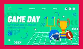 Free vector flat design american football landing page