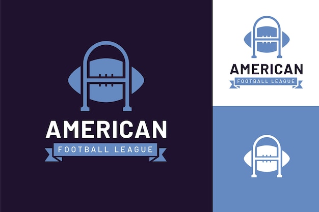 Modello di logo di football americano design piatto