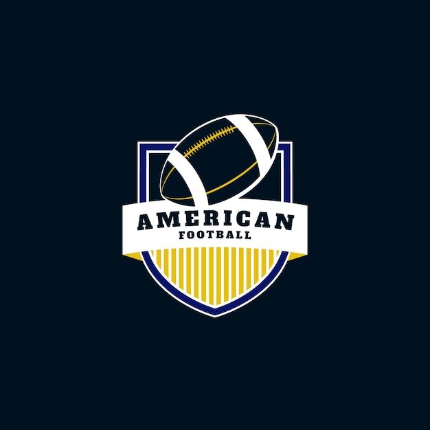 Vettore gratuito modello di logo di football americano design piatto