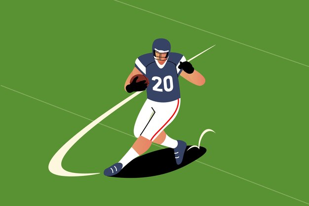 アメリカンフットボール選手のフラットなデザインイラスト 無料のベクター アメリカンフットボール選手のフラットなデザインイラスト 無料のベクター