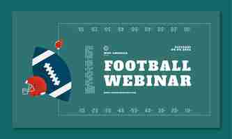 Free vector flat design american football webinar template