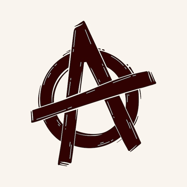 Vettore gratuito simbolo del movimento anarchico design piatto