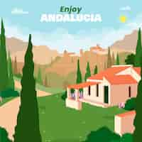 Free vector flat design  andalucia illustration