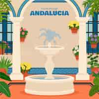 Vettore gratuito disegno piatto illustrazione andalucia