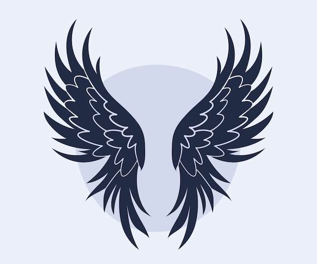 Flat design angel wings silhouette