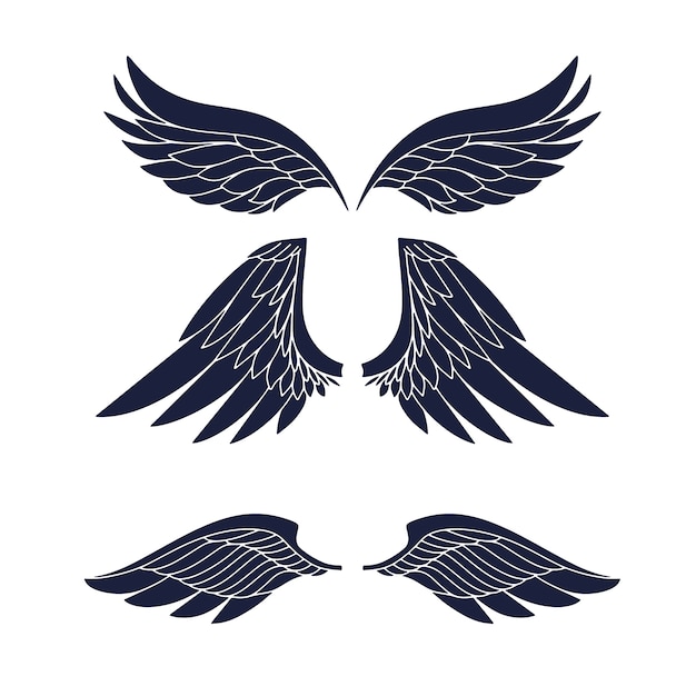 Free vector flat design angel wings silhouette