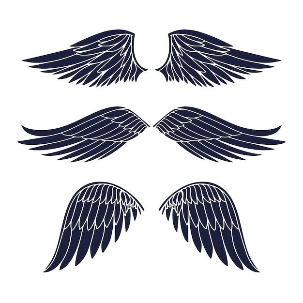 Free vector flat design angel wings silhouette