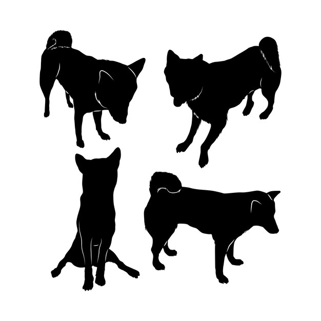 Flat design animal silhouette set