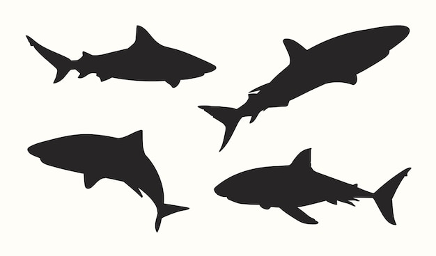 Free Vector flat design animal silhouette set