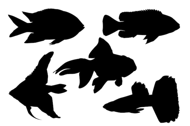 Free Vector flat design animals silhouette set