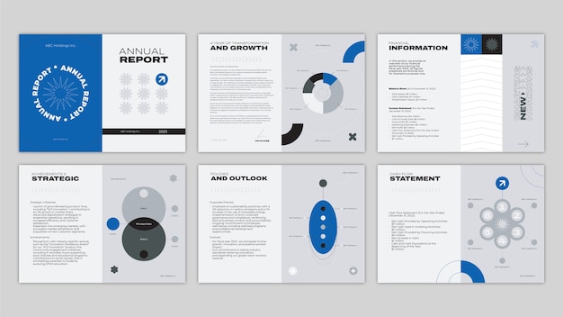 Free vector flat design annual report template