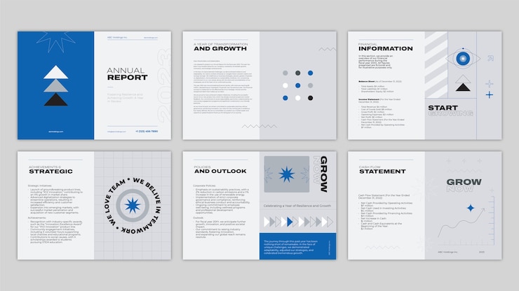 Free Vector flat design annual report template