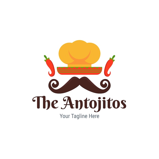 Free vector flat design antojitos logo design template