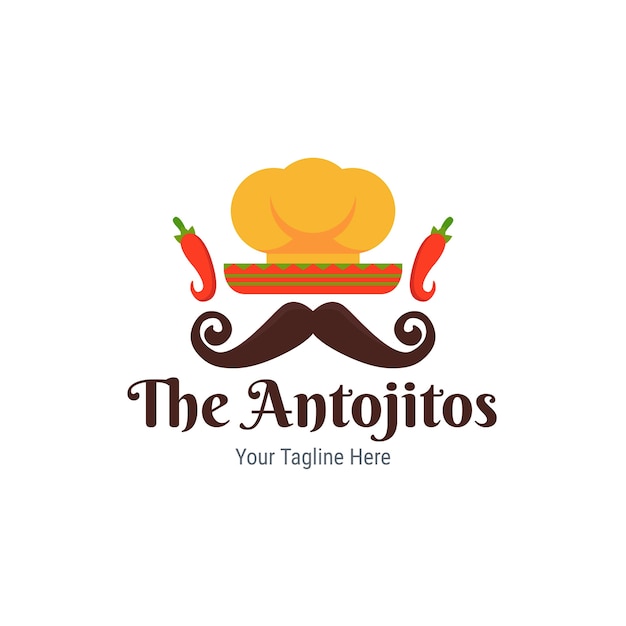 Плоский дизайн шаблона логотипа antojitos