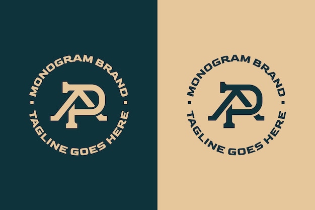 Vettore gratuito modello di design del logo monogramma ap design piatto