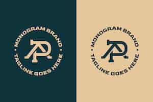 Free vector flat design ap monogram logo design template