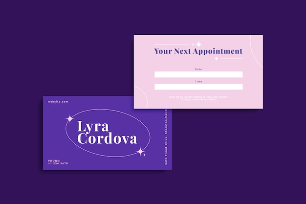 Flat design appointment card template