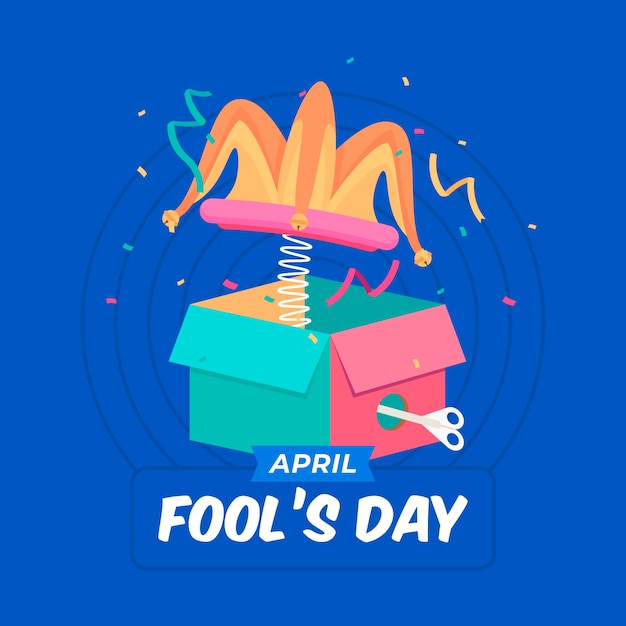 Flat design april fools day celebration