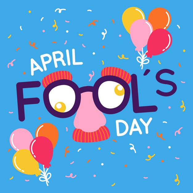 flat design april fools day festive
