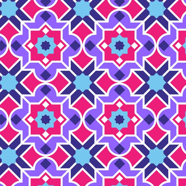 Flat design arabesque seamless pattern