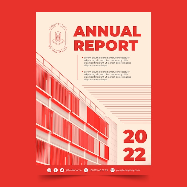 Free vector flat design architect annual report