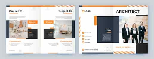 Free vector flat design architect brochure template