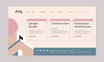 Vettore gratuito pagina di destinazione del lavoro di architetto dal design piatto