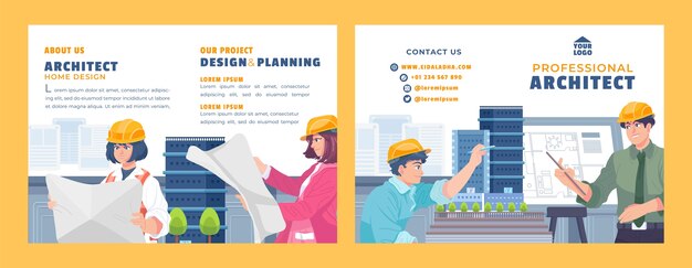 Flat design architecture development brochure