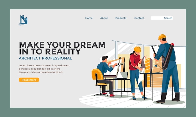 Free vector flat design architecture development landing page