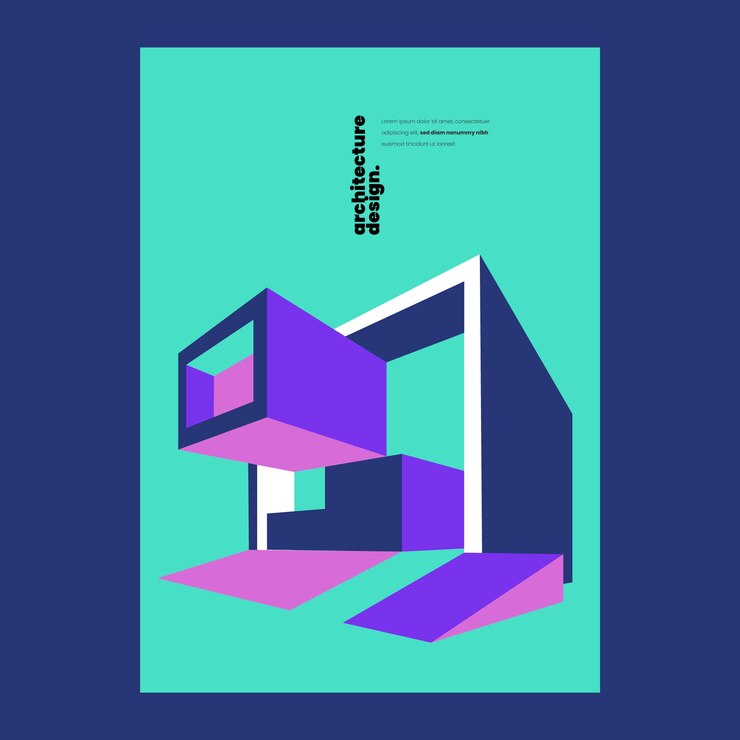 Free Vector flat design architecture poster design