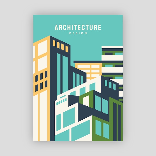 Flat design architecture poster design