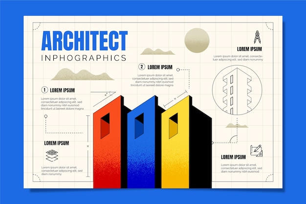 Flat design architecture project infographic