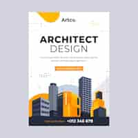 Free vector flat design architecture project poster