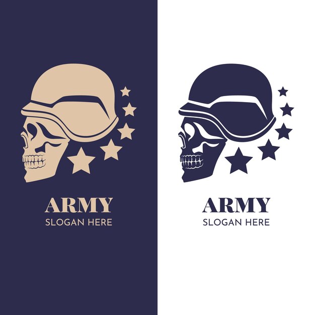 フラットなデザインの軍のロゴ