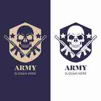 Free vector flat design army  logo