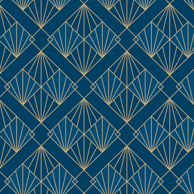 Flat design art deco blue background