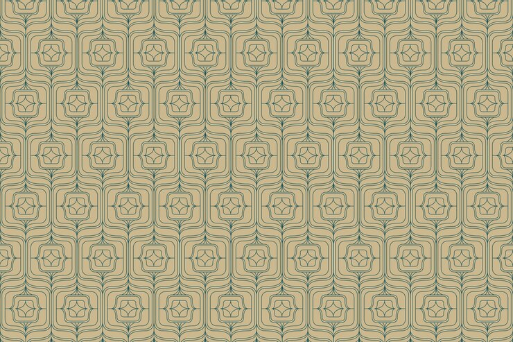 Free Vector flat design art deco blue and golden pattern
