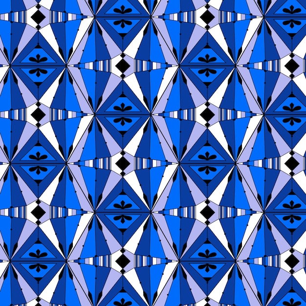 Flat design art deco blue pattern