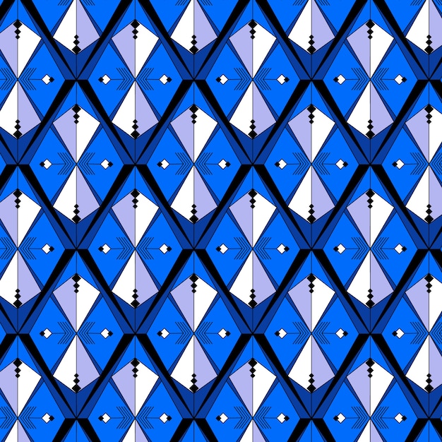 Free vector flat design art deco blue pattern