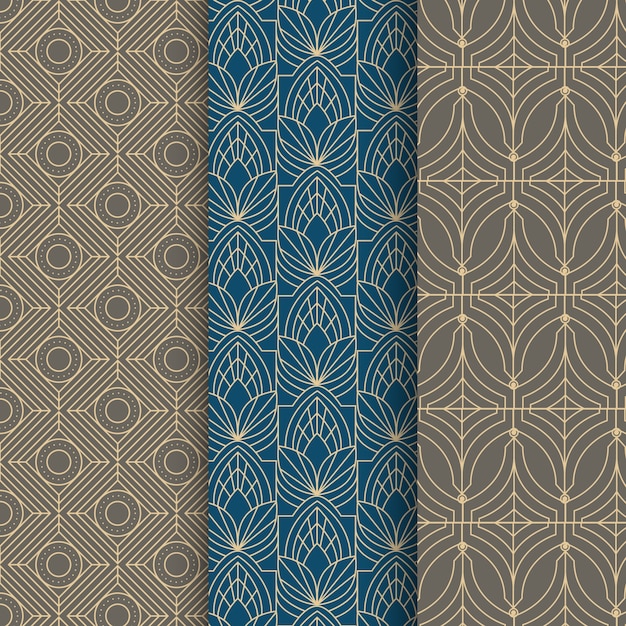 Flat design art deco elegant pattern