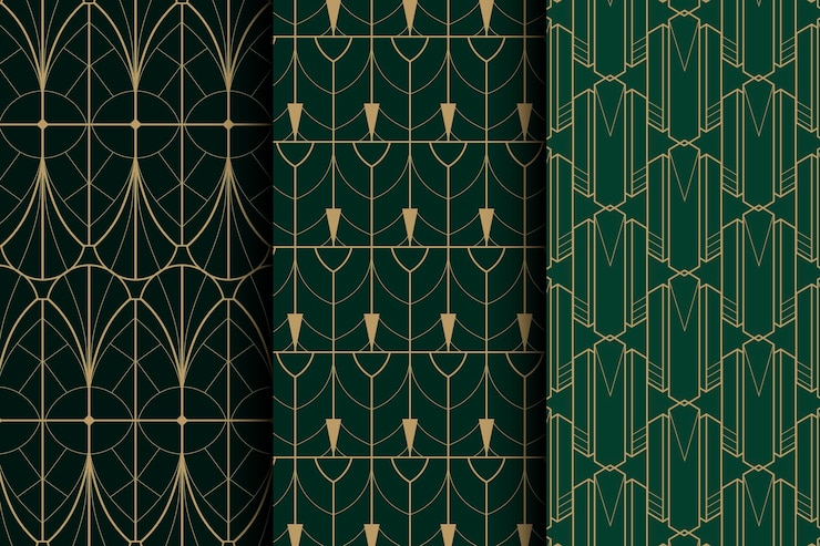Free Vector flat design art deco elegant patterns