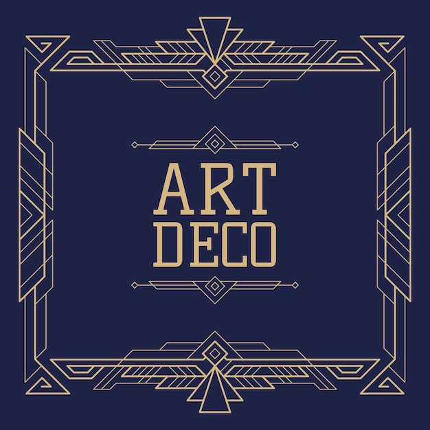 Flat design art deco frame