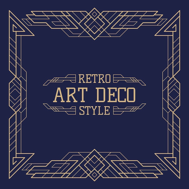 Vettore gratuito cornice art deco dal design piatto