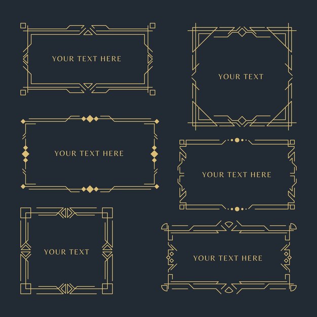 Flat design art deco frame