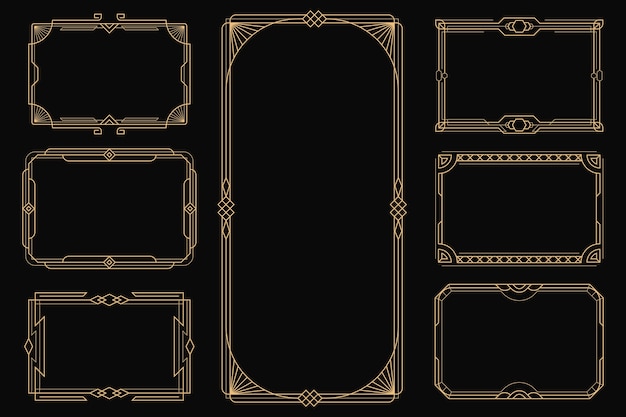 Flat design art deco frame