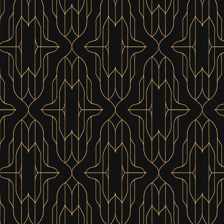 Free Vector flat design art deco golden pattern