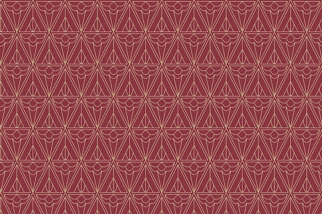 Flat design art deco golden and red pattern