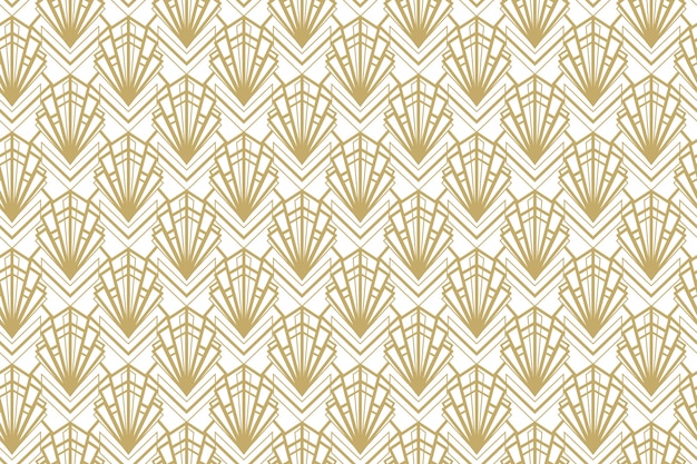 Flat design art deco golden seamless pattern